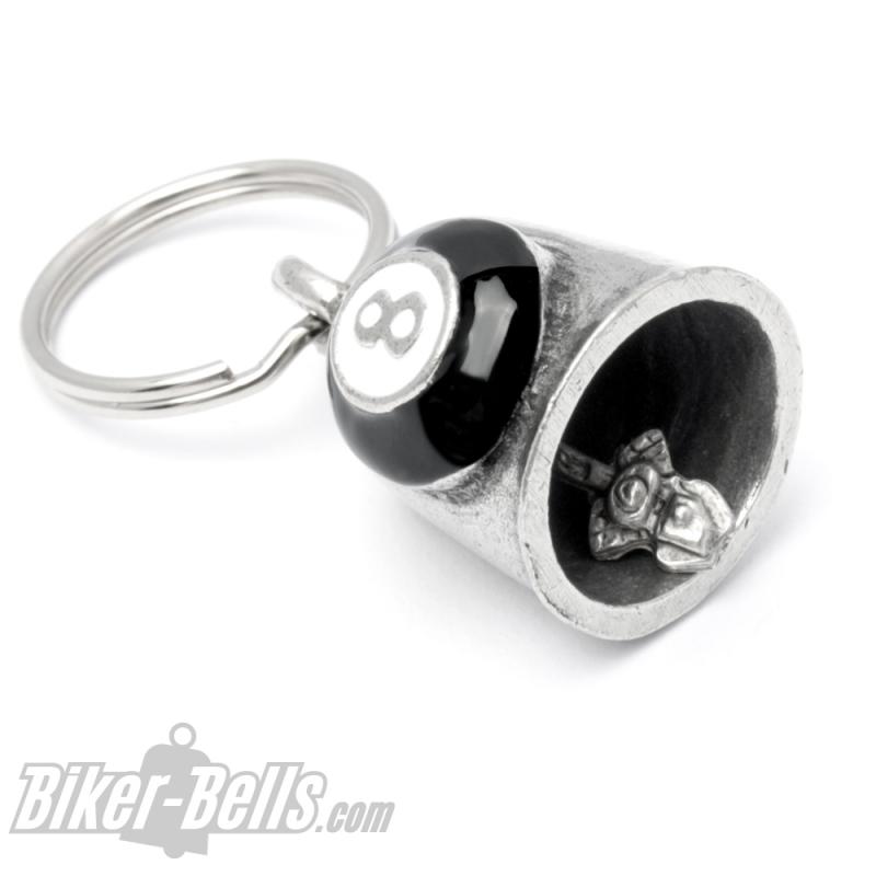 8 Ball Biker-Bell Black Eight Billiard Ball Lucky Charm Gift Gremlin Bell